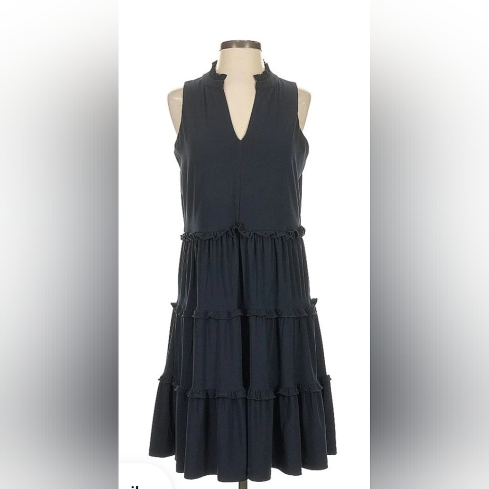 Tommy Hilfiger Blue Sleeveless Tiered Midi Dress